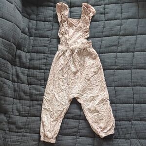 Jamie Kay Pink Velvet One Piece with Ruffled Straps